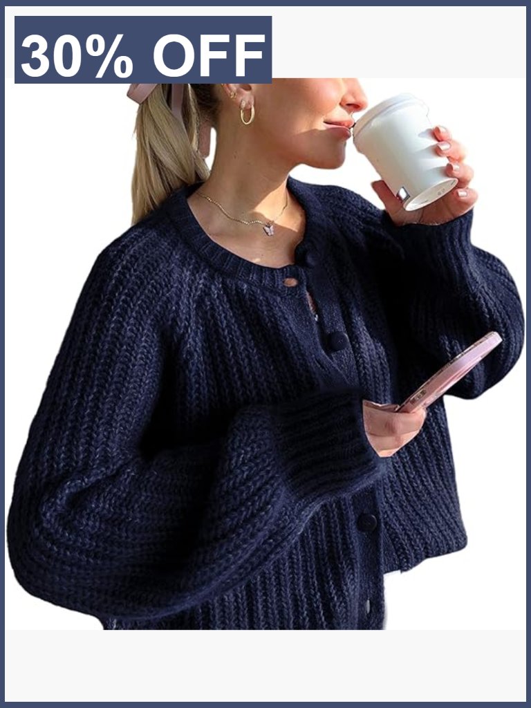 Button Down Chunky Soft Knit Cardigan Sweater